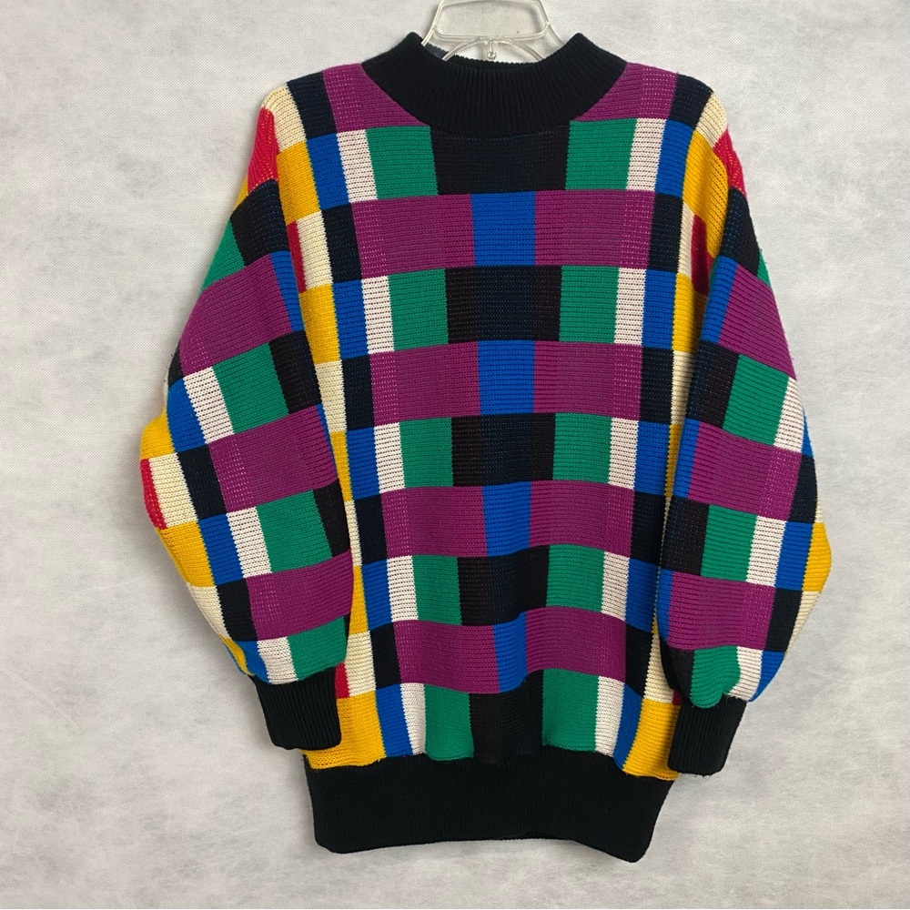 Vintage Flyer Flying Sportswear Sweater Mens Medium Geometric USA Made 80s 90s